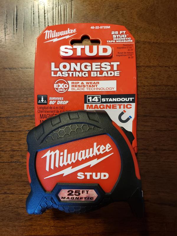 Milwaukee 48-22-9725M 25 ft. Stud Magnetic Tape Measure