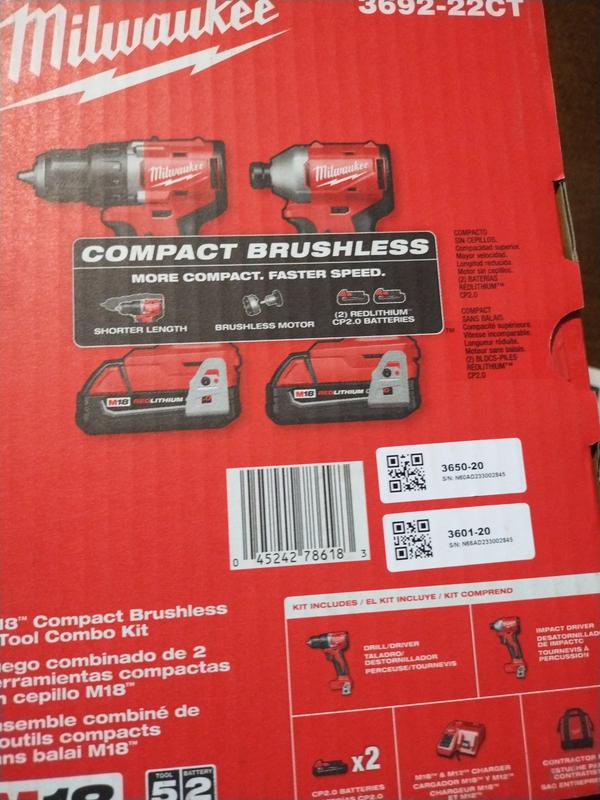 Milwaukee m18 compact 2 deals tool combo kit