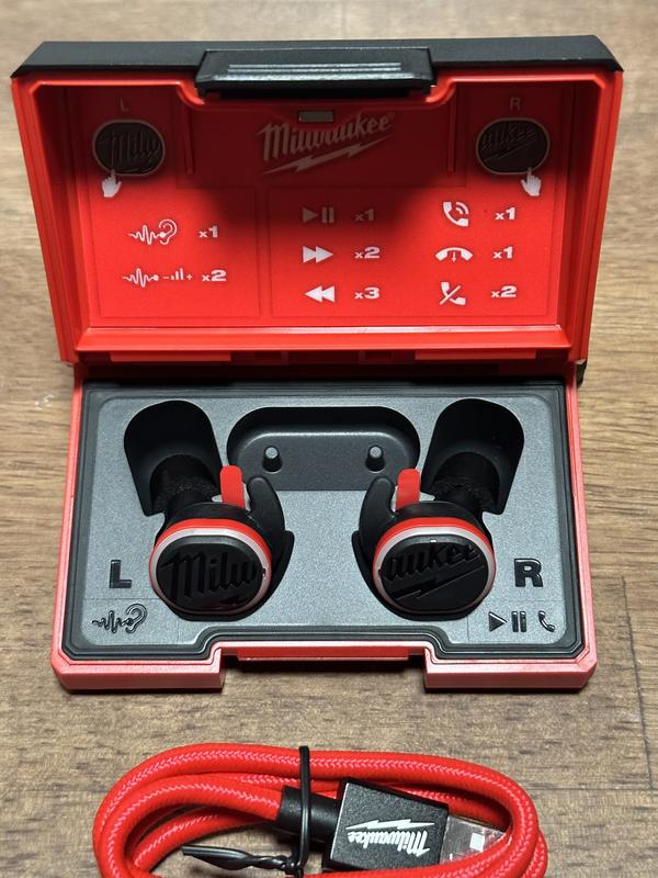 Milwaukee REDLITHIUM USB Bluetooth Jobsite Ear Buds 2191-21 - The