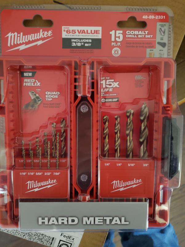 JUEGO 15 BROCAS COBALTO 1/16″ – 1/2″ MILWAUKEE (48-89-2331)