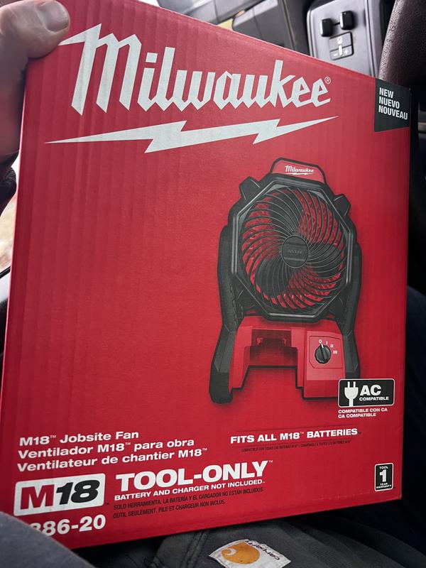 Milwaukee cordless deals fan with battery