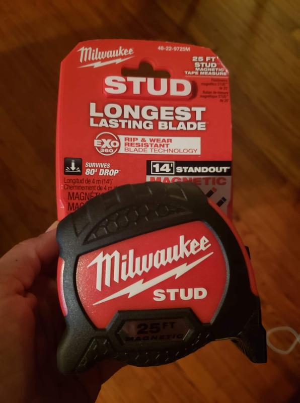 Milwaukee 48-22-9725M 25-Foot Stud Magnetic Tape Measure 