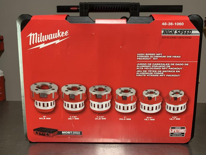 Milwaukee pipe discount threader die set