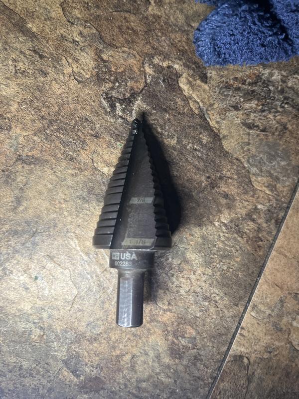Milwaukee Step Drill Bit – 1/8” To 1/2”, Dual-Flute Design, Black Oxide Coating, 3-Flat Grip Shank, For Cordless Drills