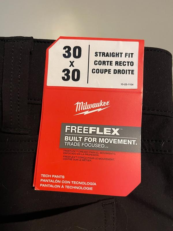Milwaukee Tools FREEFLEX Tech Pants Black, 30x30 M651B-3030