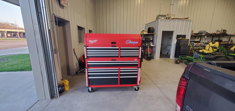 MAXIMUM Butcher Block Top Rolling Tool Storage Cabinet with 10