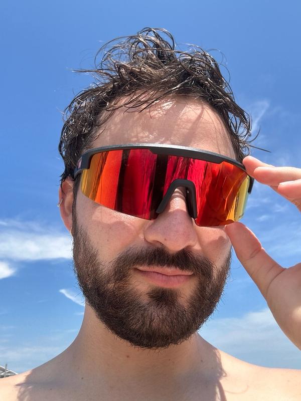 Milwaukee Polarized Wrap Around Safety Glasses-Red Mirrored Dual