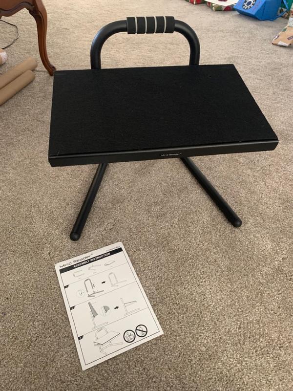 Mind Reader - Adjustable Height Footrest Under Desk - Black