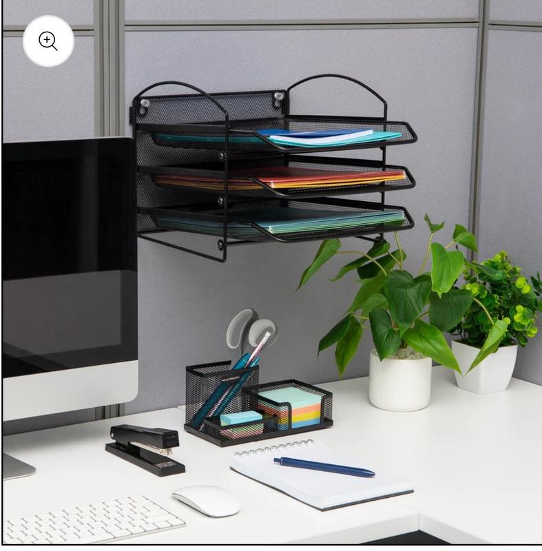 Mind Reader Metal Stackable Paper Tray Desktop Organizer 11 14 H X 13 12 W X 10 12 D Black - Office Depot - View #14