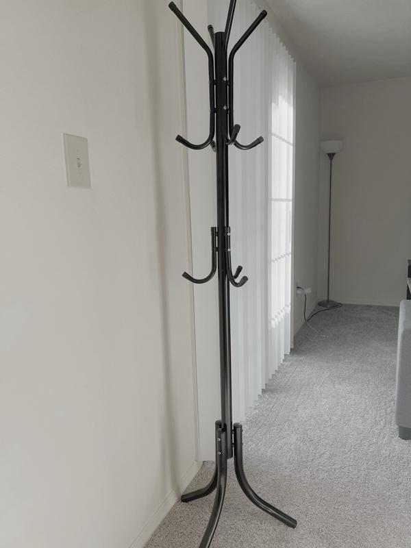 Mind Reader Traditional Black Coat Stand with 11 Hooks