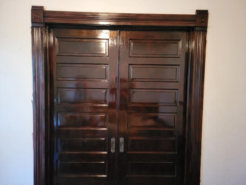 Original pocket doors, new Polyshade finish!