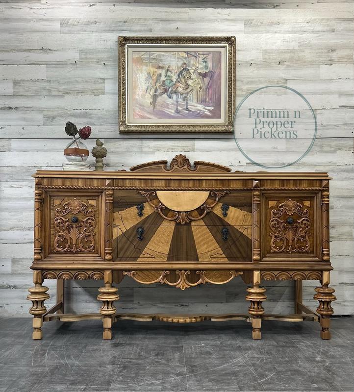 Restored buffet with polycrylic used as the top coat