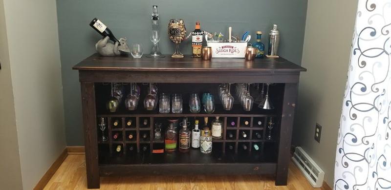 A great urethane for the burned finish on my wine bar. This finish offers amazing water protection and does not produce an overly glossy shine.
