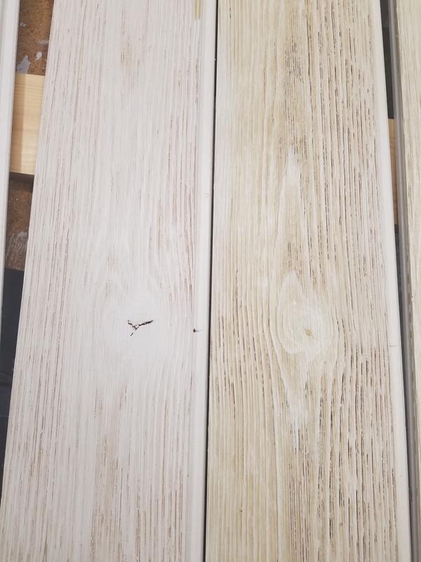 Board on right was coated with the product.