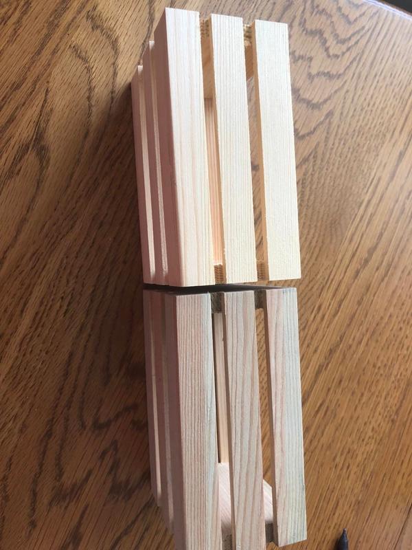 Bottom one has one coat stain