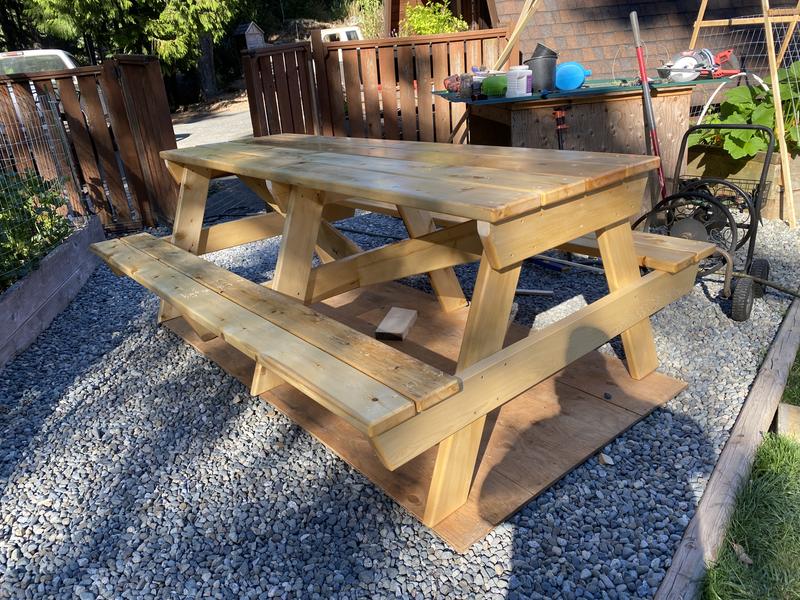 Before and after. Finished on July 17th. Pics of ruined table November 8th.