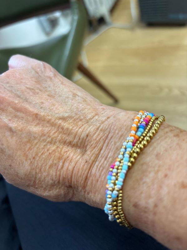 Customer photo for "Summer  Beaded Stacking bracelet"
