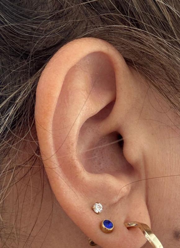 Customer photo for "Birthstone bezel  studs"