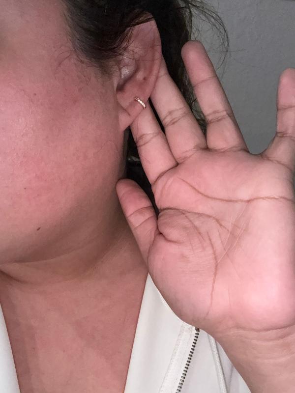 Customer photo for "Best daily earrings"