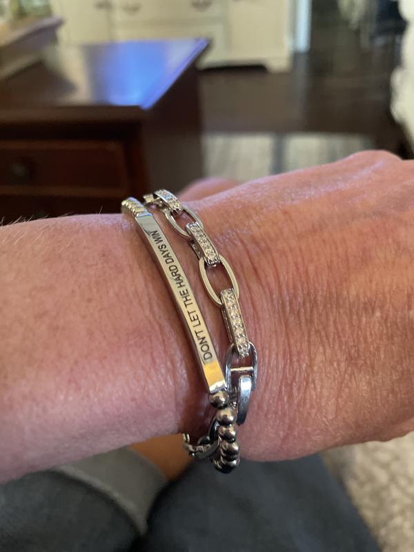 Customer photo for "Beautiful paper clip pave bracelet"
