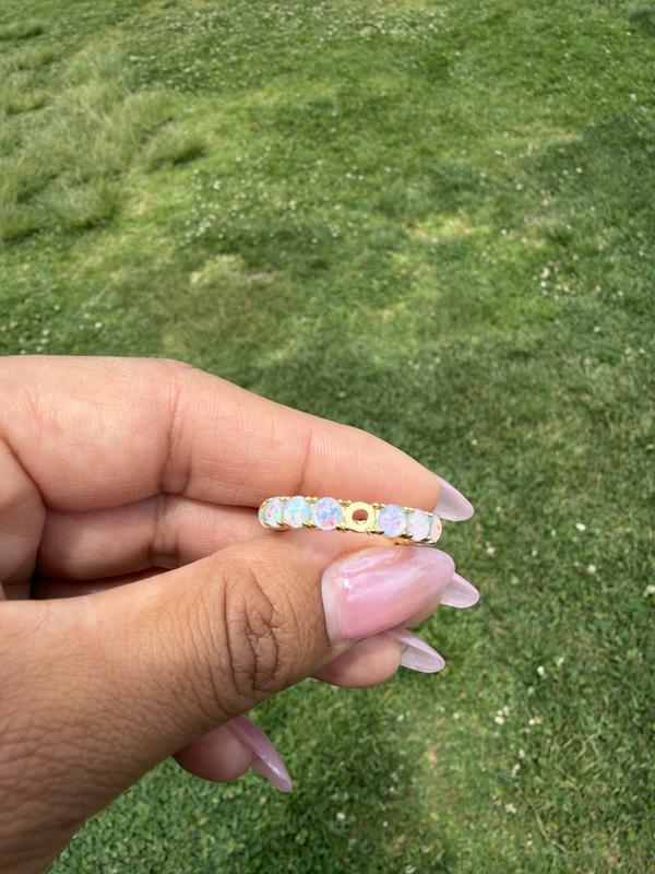 Customer photo for "Opal eternity ring"