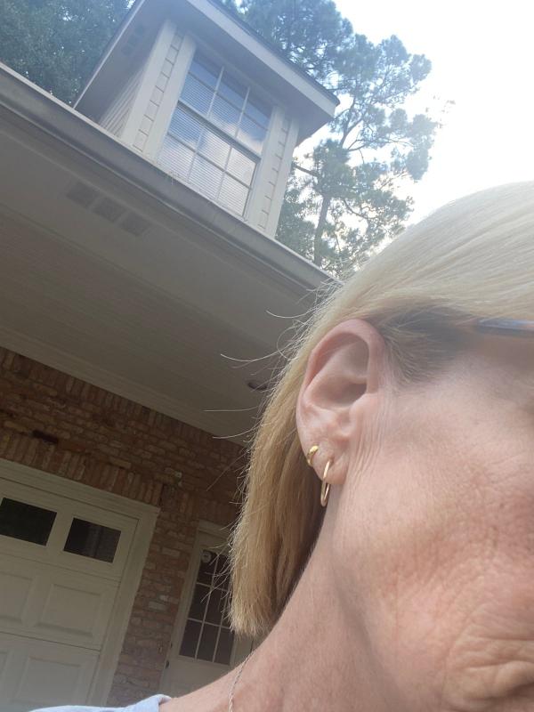 Customer photo for "Dainty hoops"