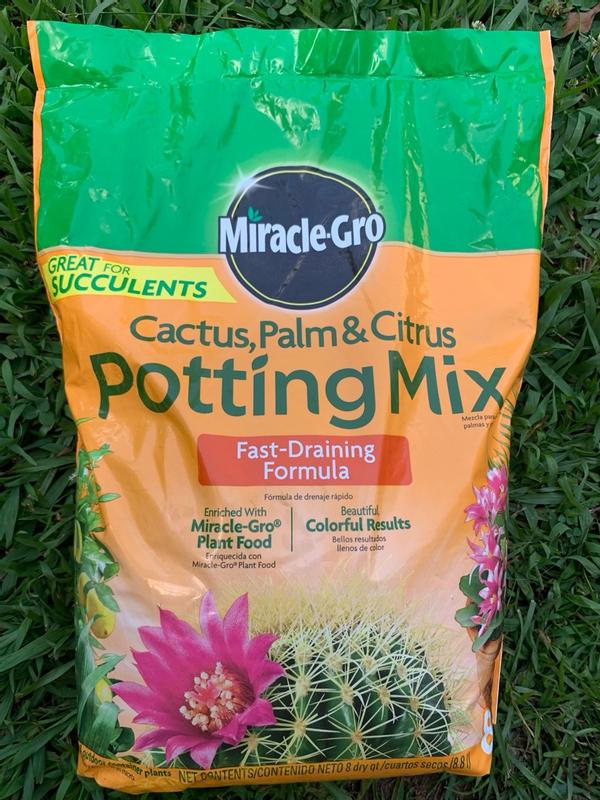 Miracle-Gro Cactus, Palm and Citrus 2-Pack 8-Quart Cactus Potting Soil ...