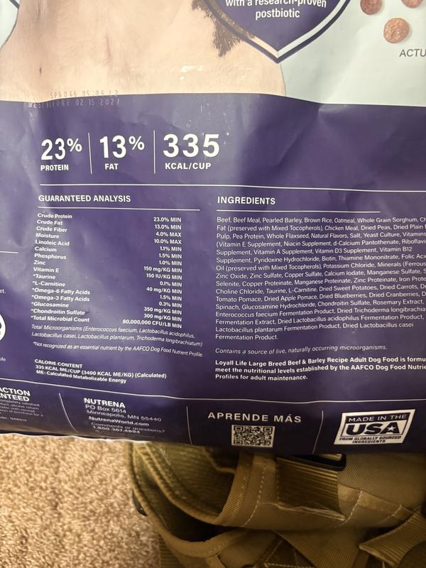 Dog food ingredients