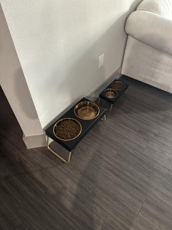 Frisco Copper Stainless Steel Elevated Foldable Double Dog & Cat Bowls, 5.75 Cups