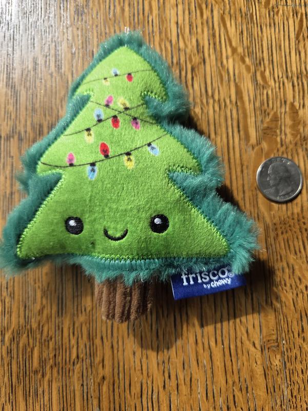 Quarter to show size. Note how the design is printed and sewn on, so nothing to get torn off by the dog.