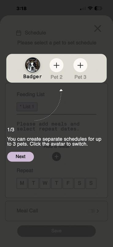 Screenshot of a section of the app. Easy setup.