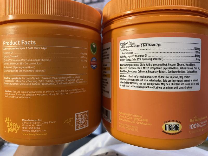 Old on left, new on right