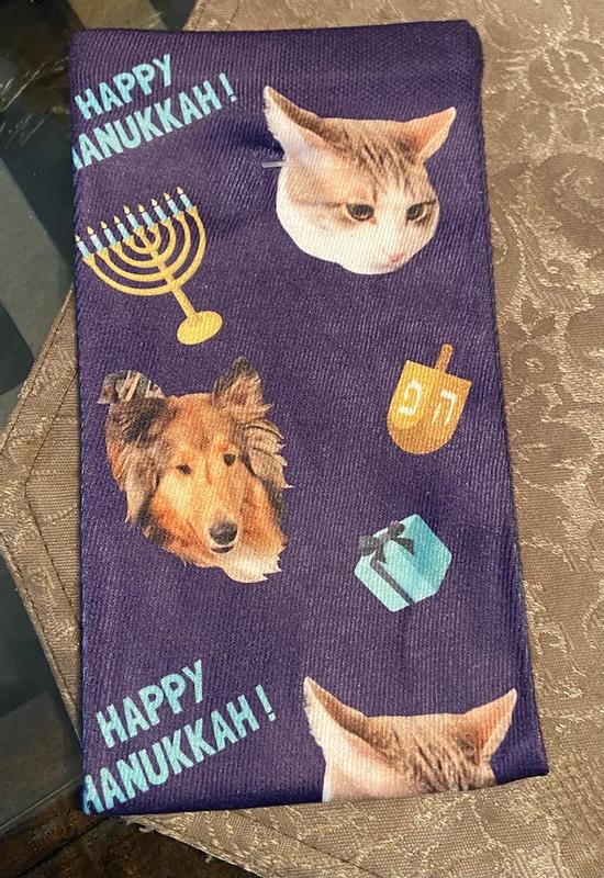 Levi and Roary on Chanukah Socks