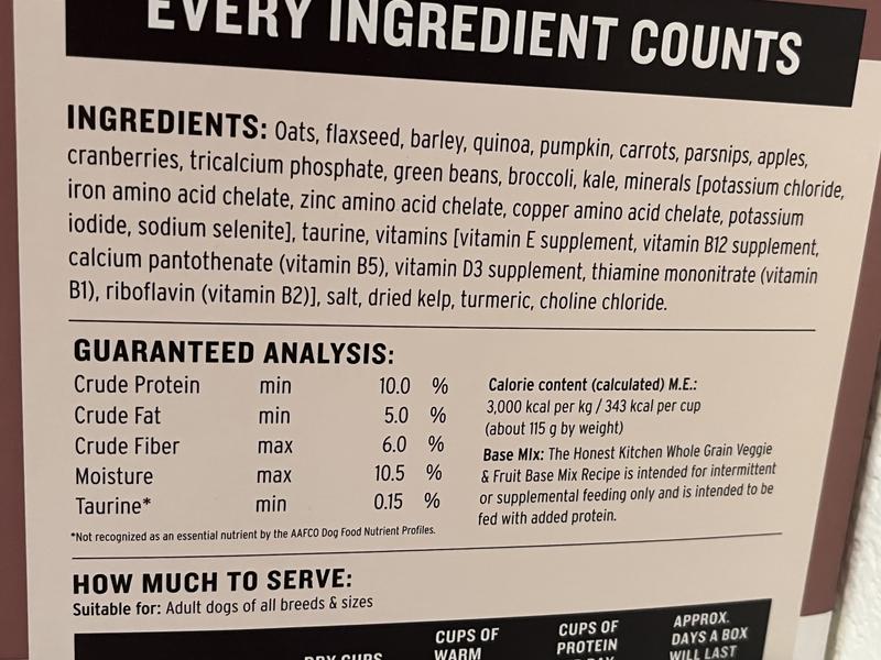 New box ingredients
