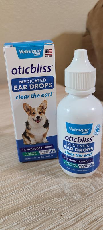 NEW Oticbliss Vet-Strength Pet Ear Drops with MicroSilver BG