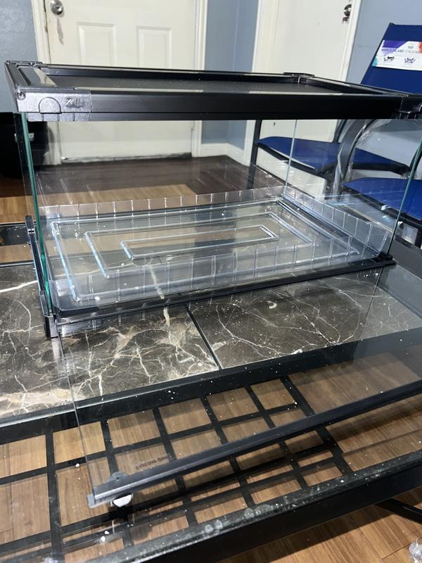 Front glass open for access