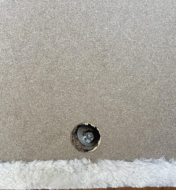 Note the bottom of the piece has detached completely despite being screwed in