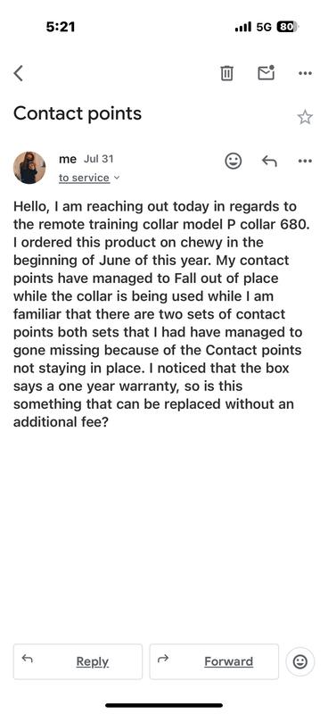 Emailed the original company