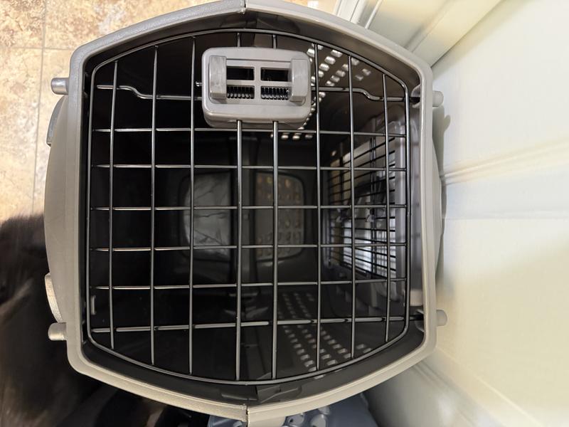 FRISCO Two Door Top Load Plastic Dog & Cat Kennel, Grey, 20-in