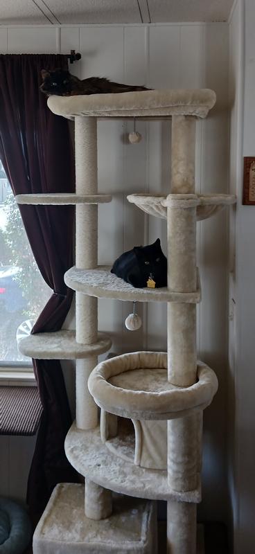 FRISCO 76-in XXL Heavy Duty Cat Tree, Cream - Chewy.com