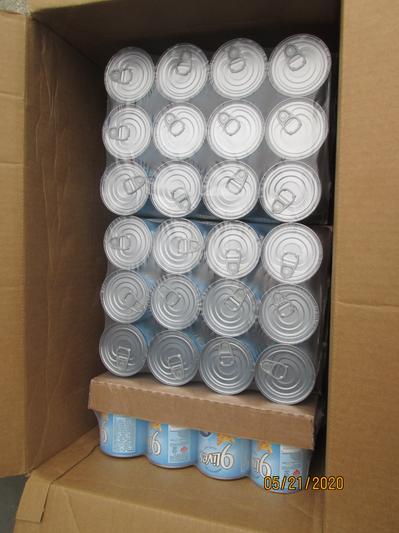 The 9-Lives cans delivered the next day.  All neat and intact.