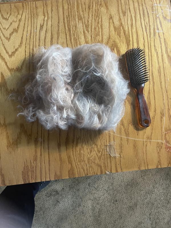 Before and after plus the hair which wash cut off.