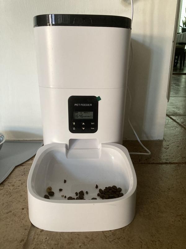 PETDIARY Automatic Dog & Cat Feeder, White, Medium