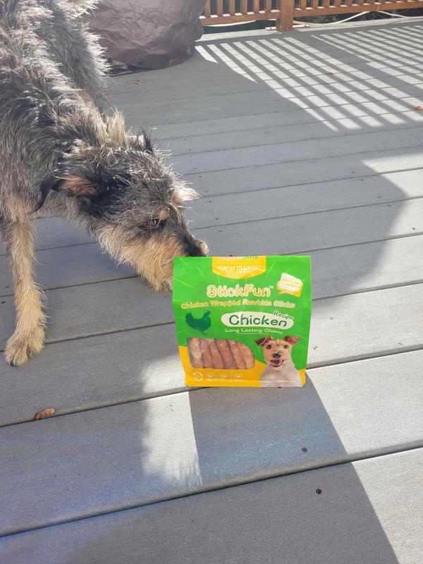 Perfect treat to occupy Izzy while she's drying off after a bath.