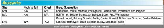 Rubie's Costume Company Multi-Colored Dog & Cat Sombrero Size Chart