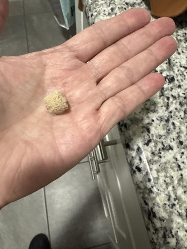 Kibble size in palm of hand