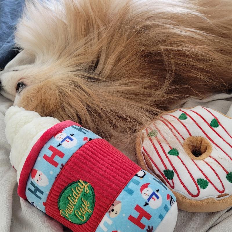 Service dog Carebear and her new toys