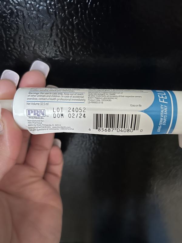 DURALACTIN Feline Llysine Cat Supplement, 32.5mL syringe