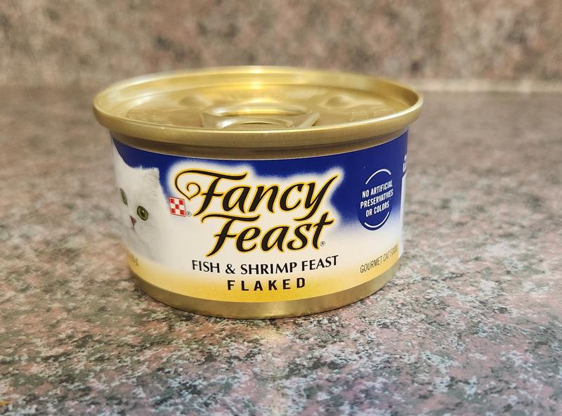 FANCY FEAST Flaked Fish & Shrimp Feast Canned Cat Food, 3oz, case of