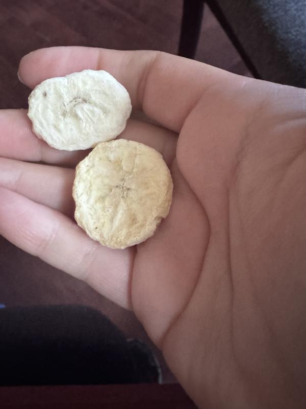 The pieces of banana